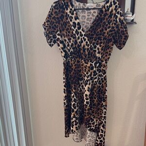 Leopard Print Wrap Dress